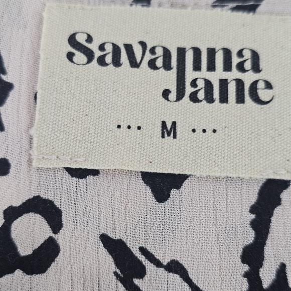 Savanna Jane Black Dress with Colorful Floral Embroidery Womens Leopard Print M - Picture 7 of 15